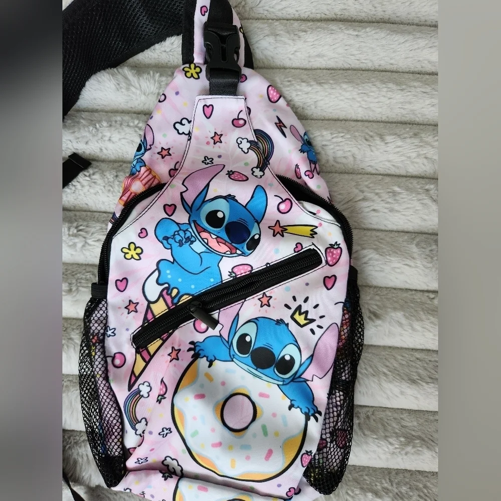 Stitch Pink Donut Sling Bag